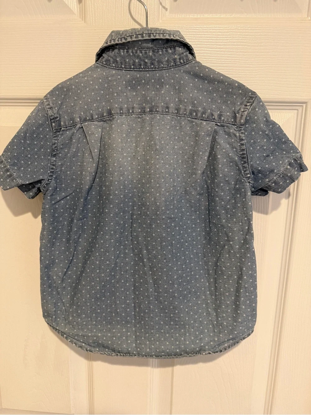 Ralph Lauren Boys Chambray Star Print Short Sleeve Button Front Shirt 3T